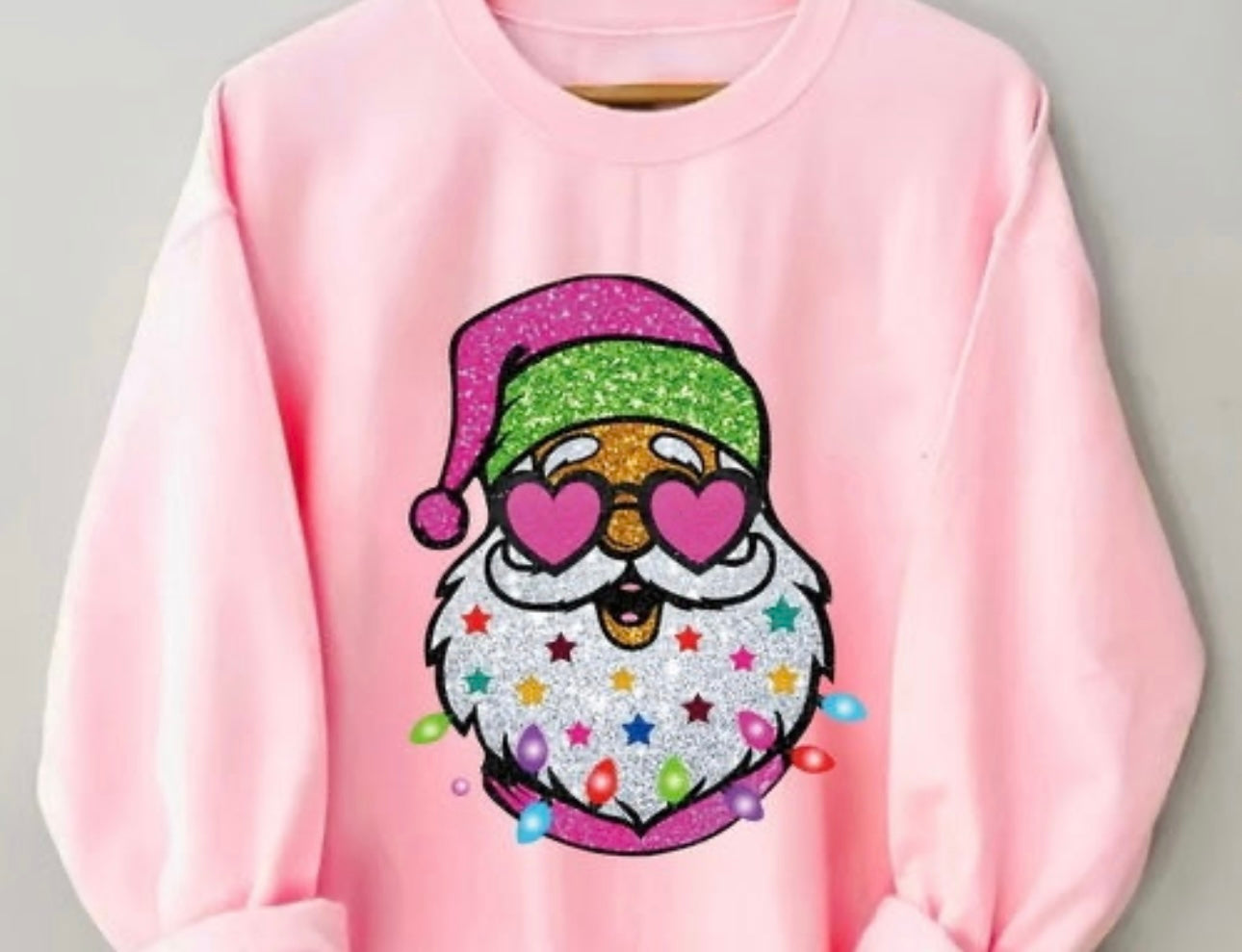 Santa Glitter DTF Sweatshirt