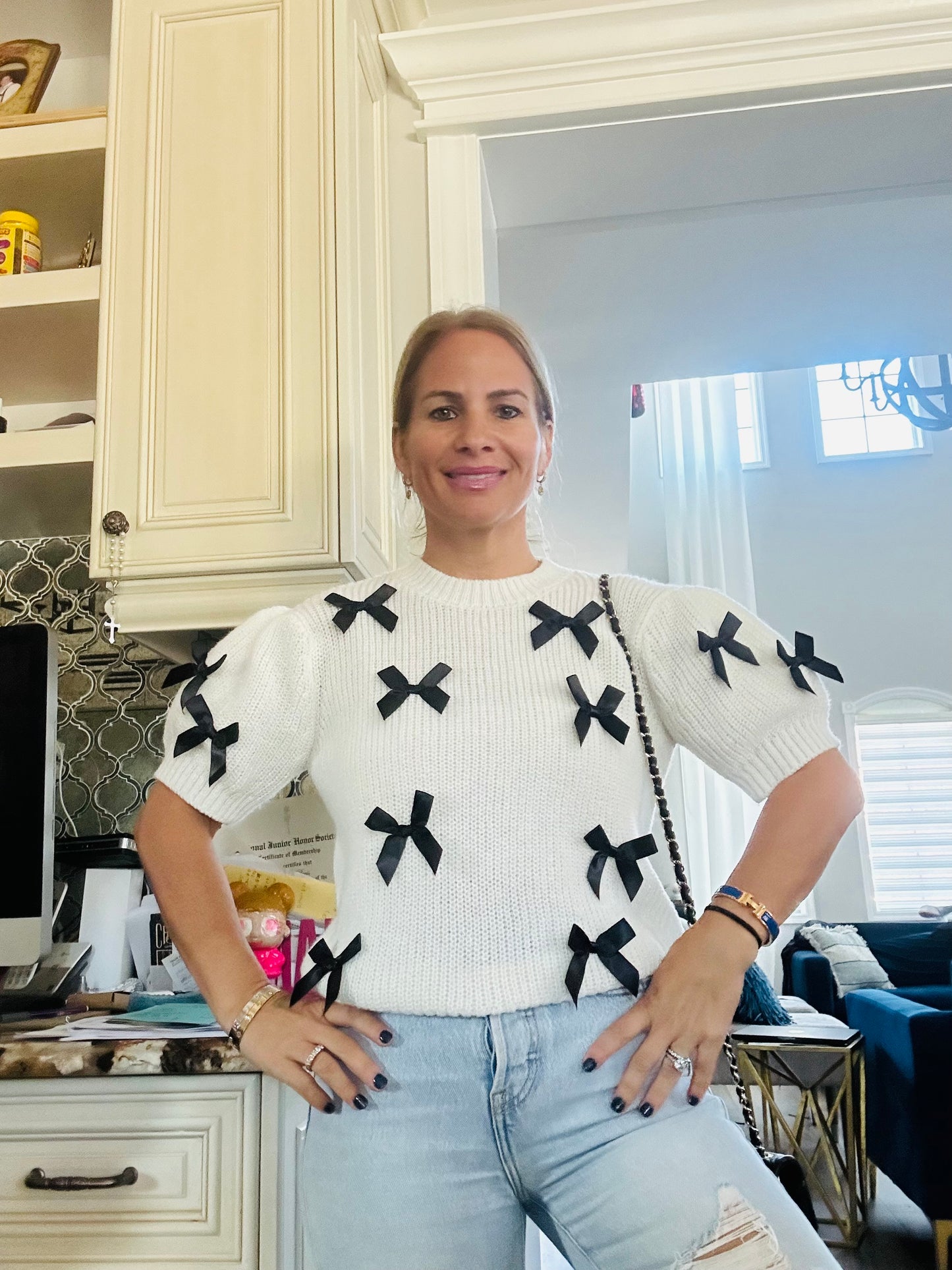 Ivory Bow Sweater