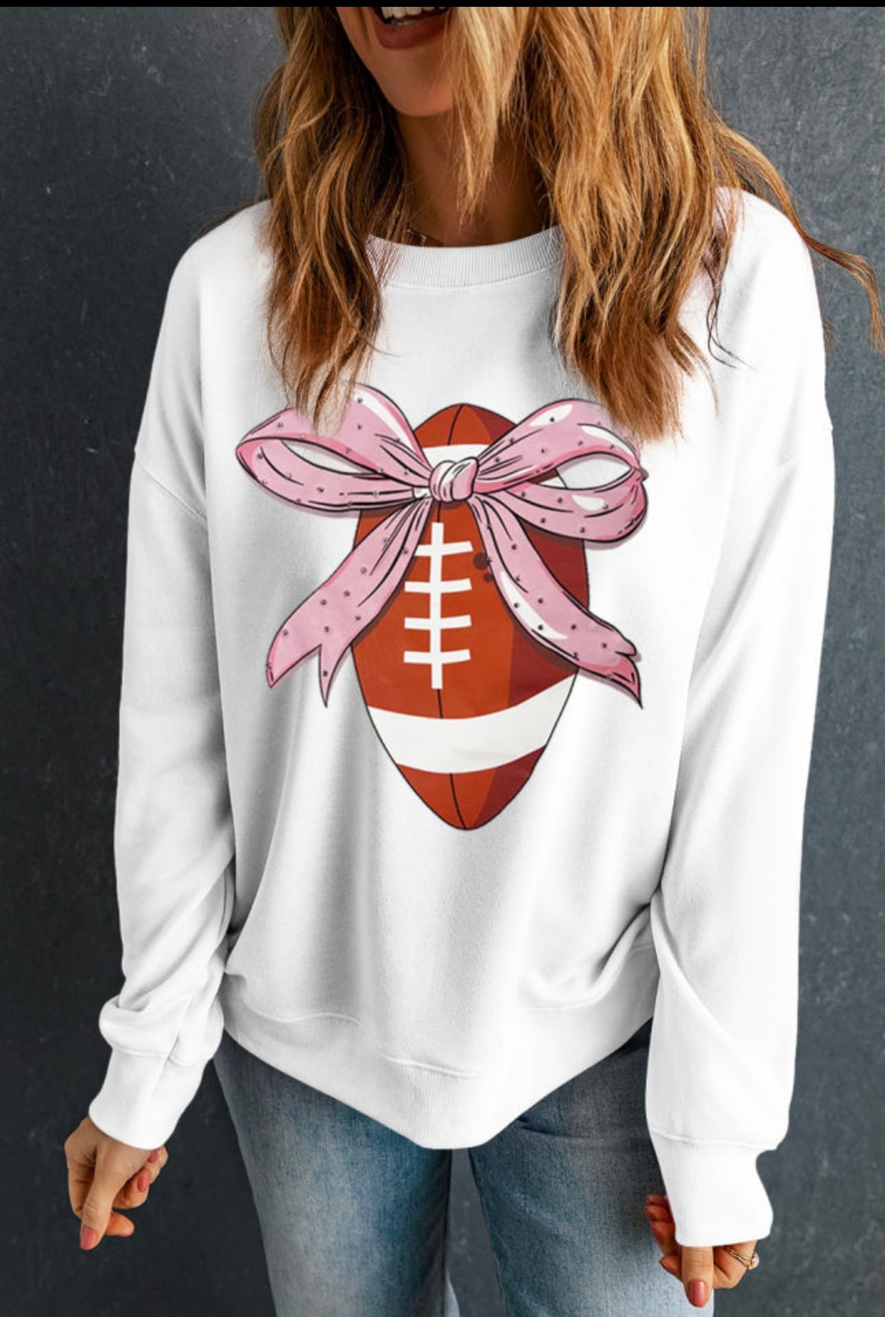 Football Bow Sweatshit