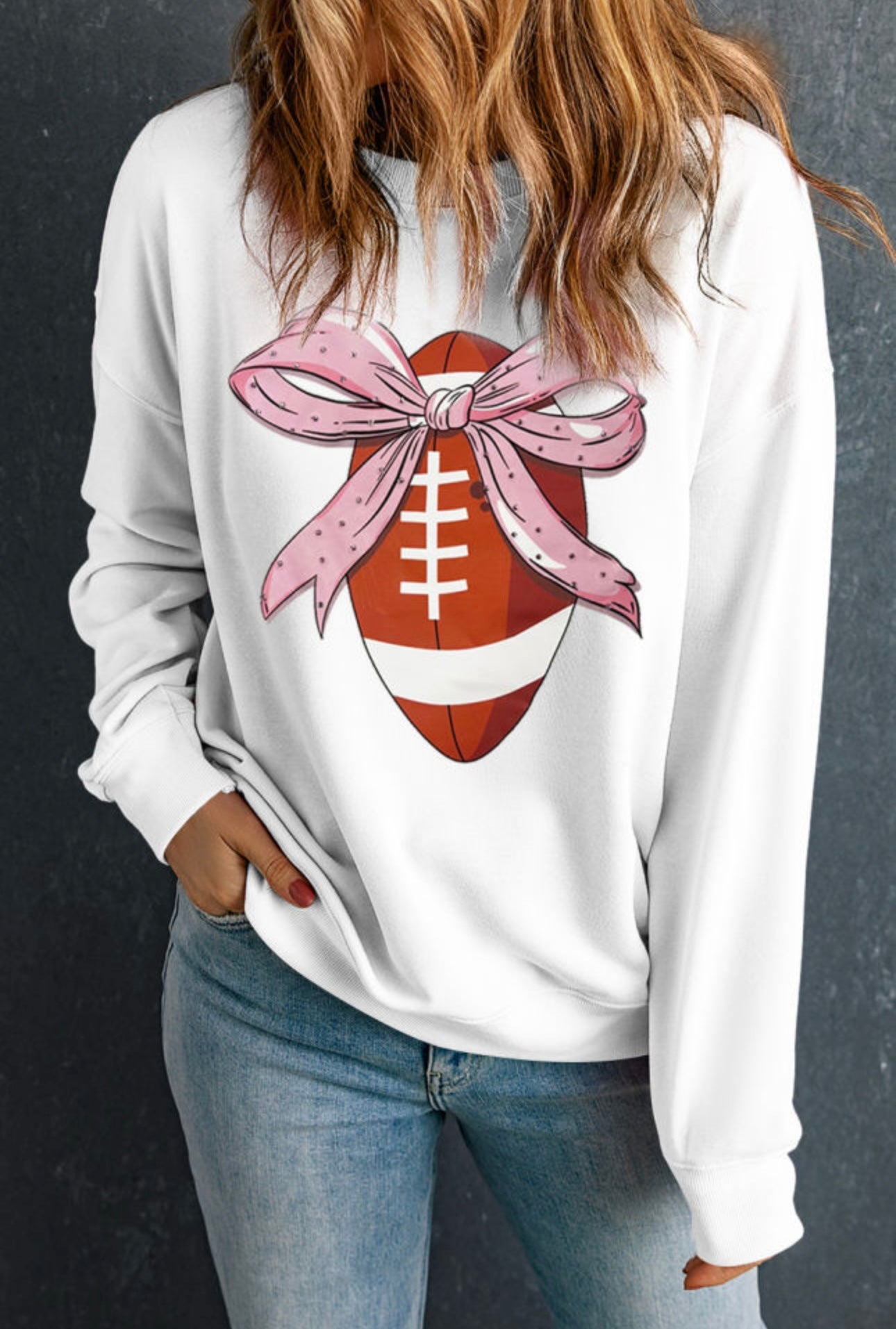 Football Bow Sweatshit