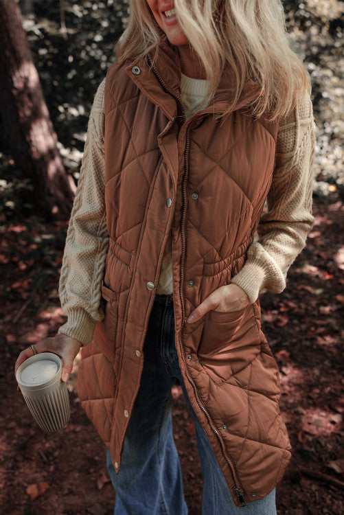 Brown Quilted Vest