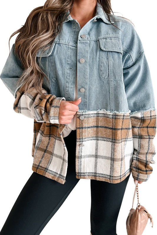 Plaid Demin Jacket