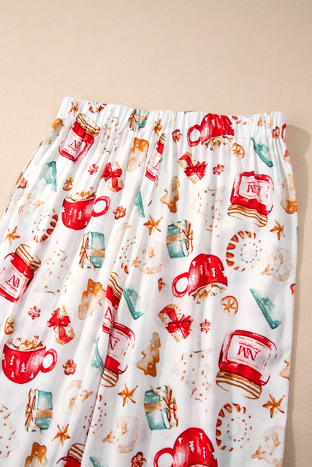 White Christmas Pattern Pj Set