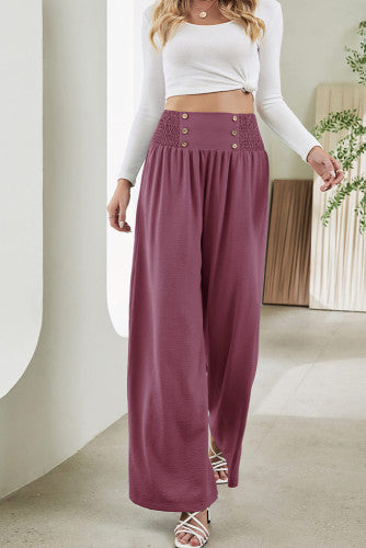 Wide Leg Button Pants