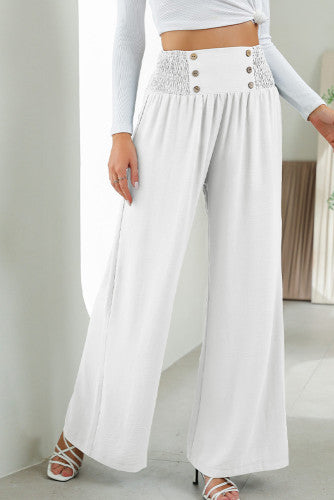 Wide Leg Button Pants