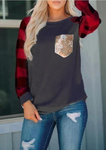 Plaid Sleeve Top